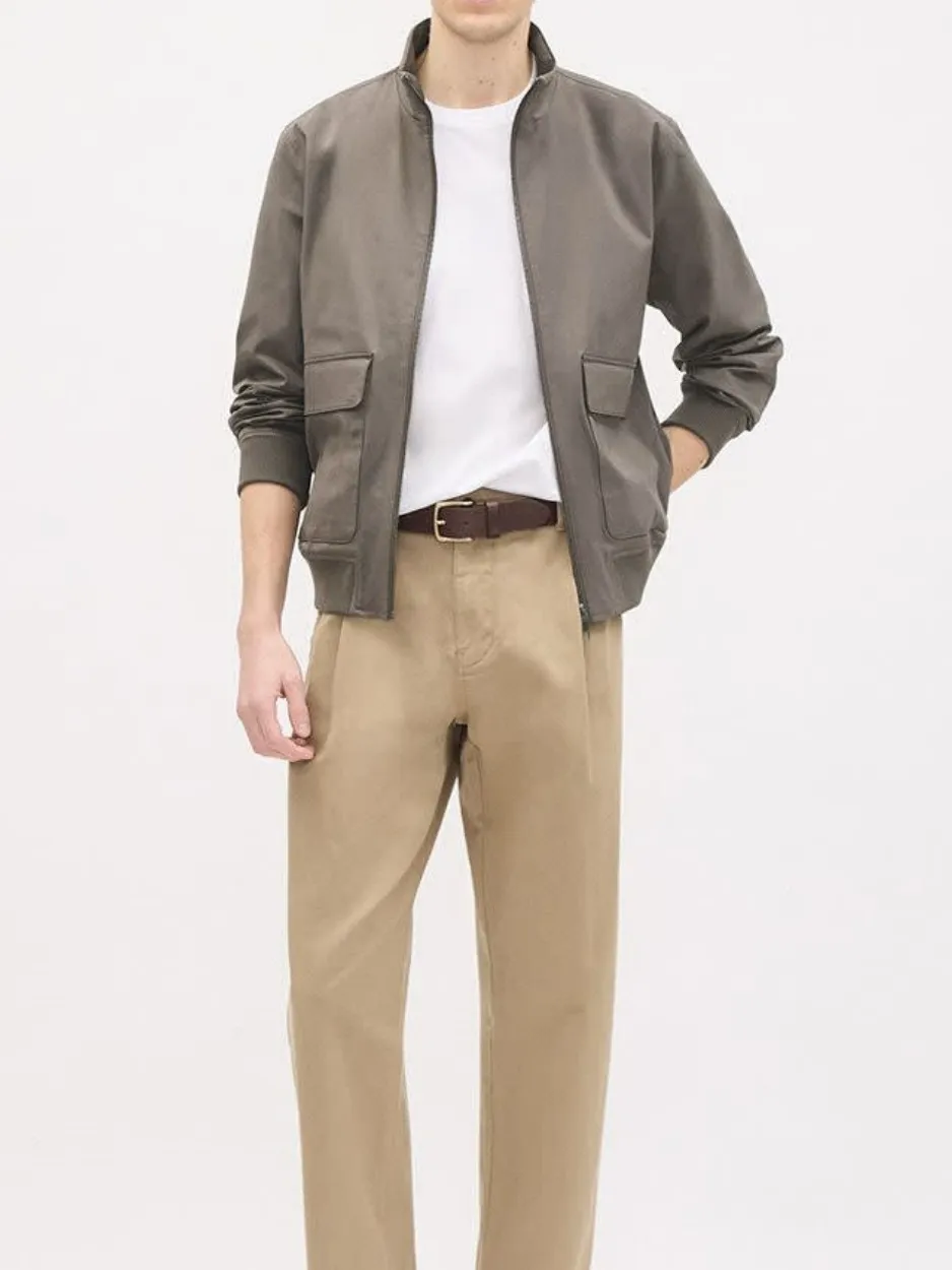 Long Sleeve Brown Bomber Jacket