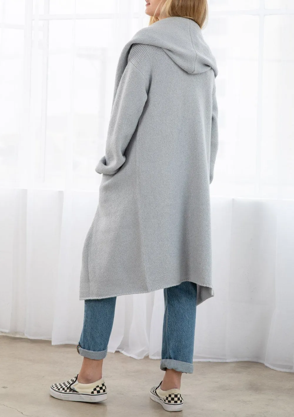Open Front Hooded Coat