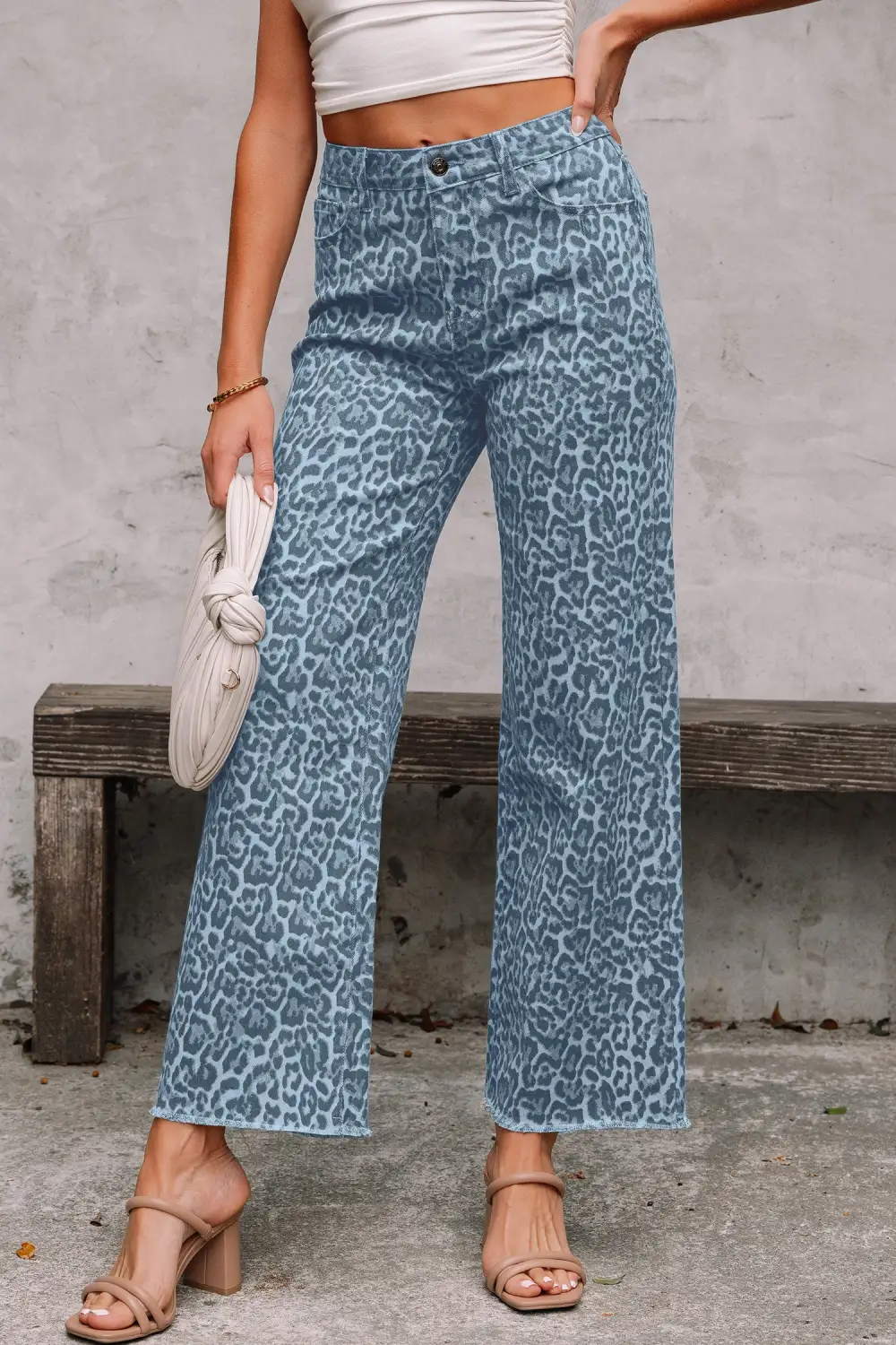 Collared High Rise Denim Jeans