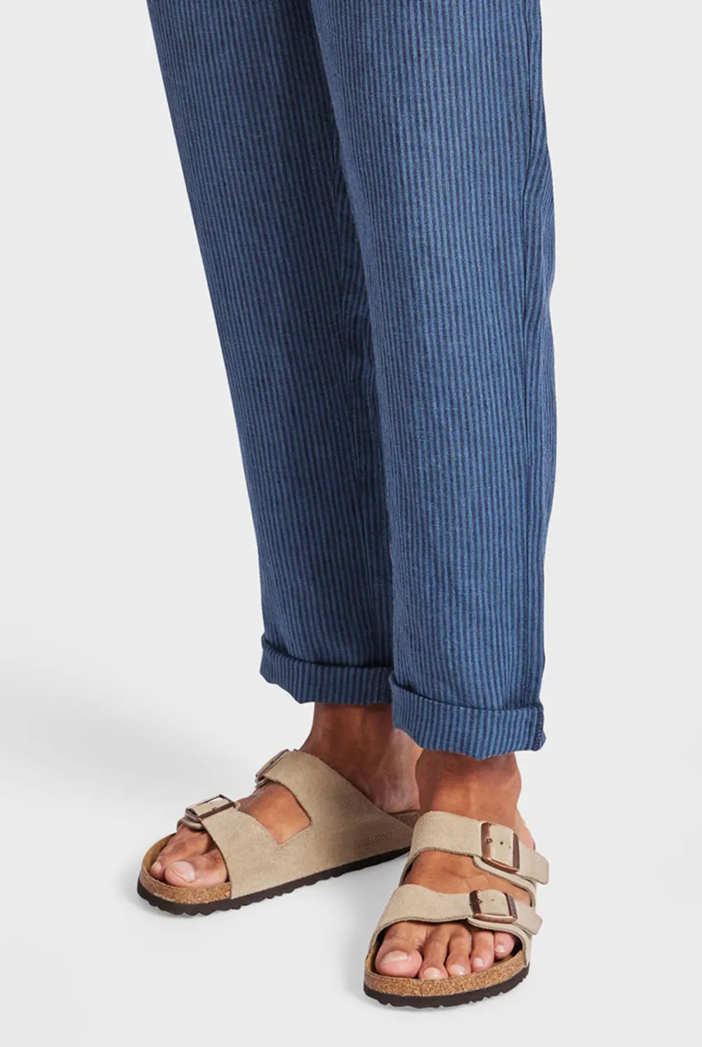 Striped Linen Cropped Pant