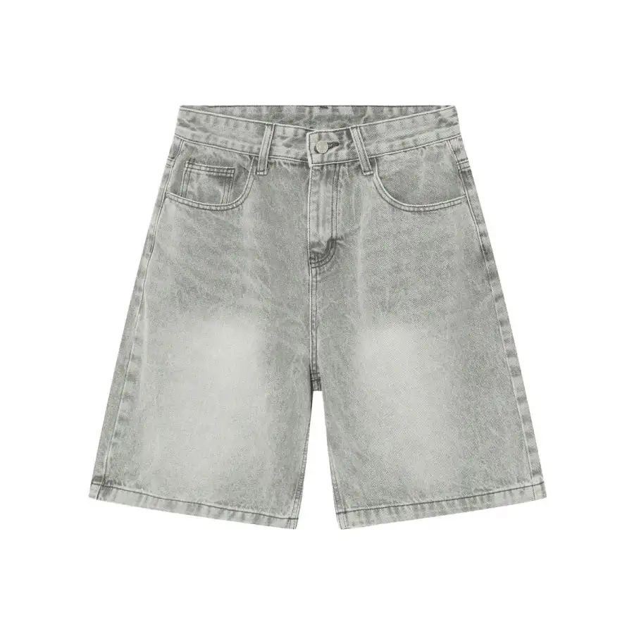 Refined Men's Washed Denim Shorts with Pockets