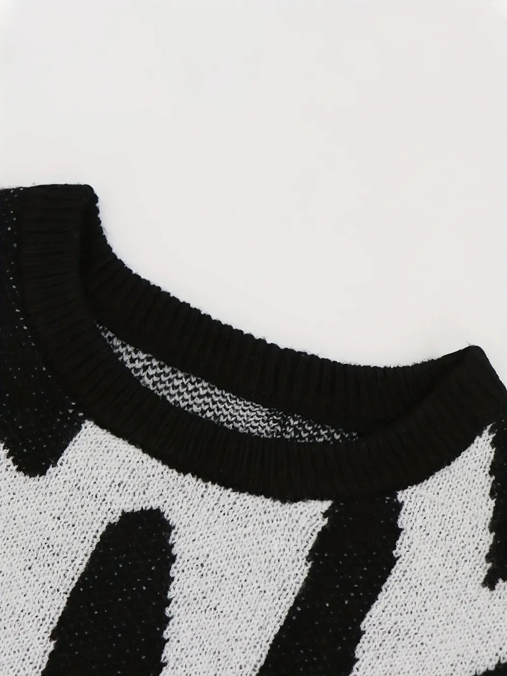 Y2k Graphic Pattern Pullover Sweater Crew Neck