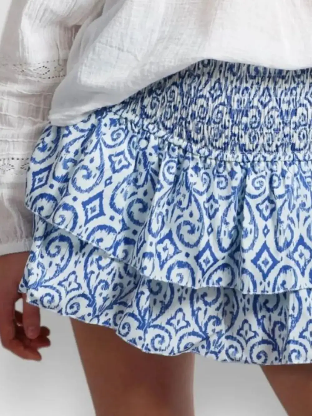 Tidy Ruched Smocked Skirt