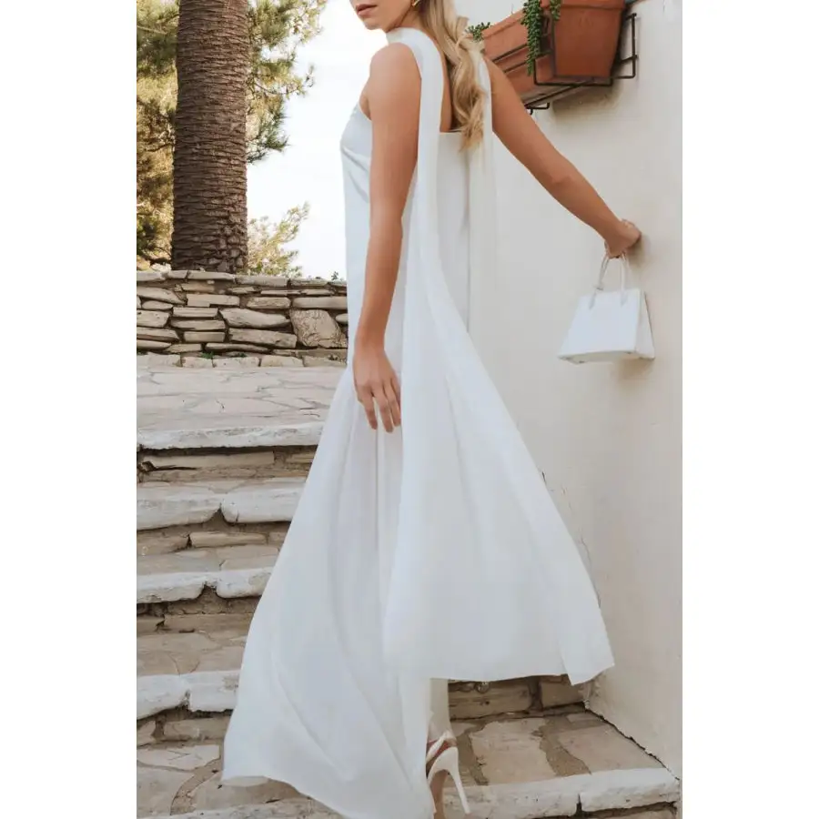 Adjustable Strap Maxi Cami Dress with Scarf