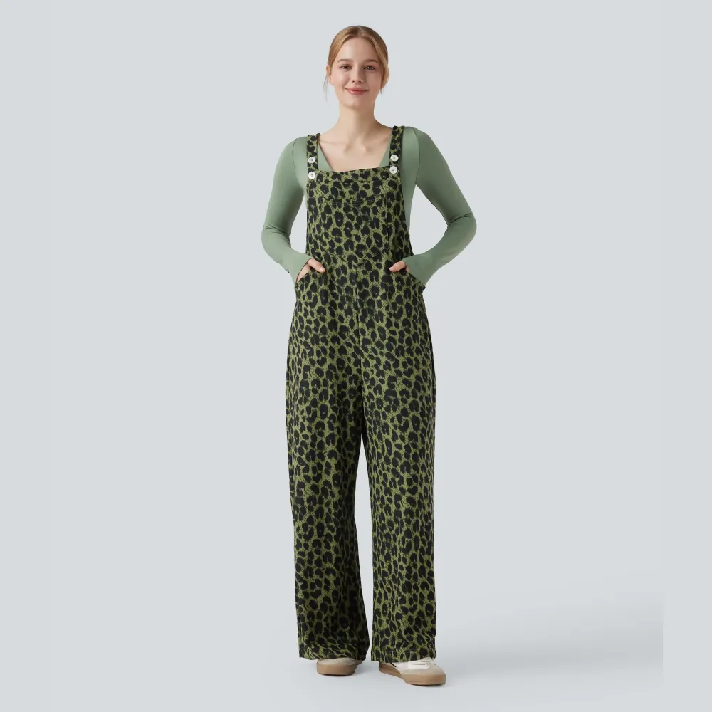 🔥Leopard Print Casual Overalls (With Pockets)
