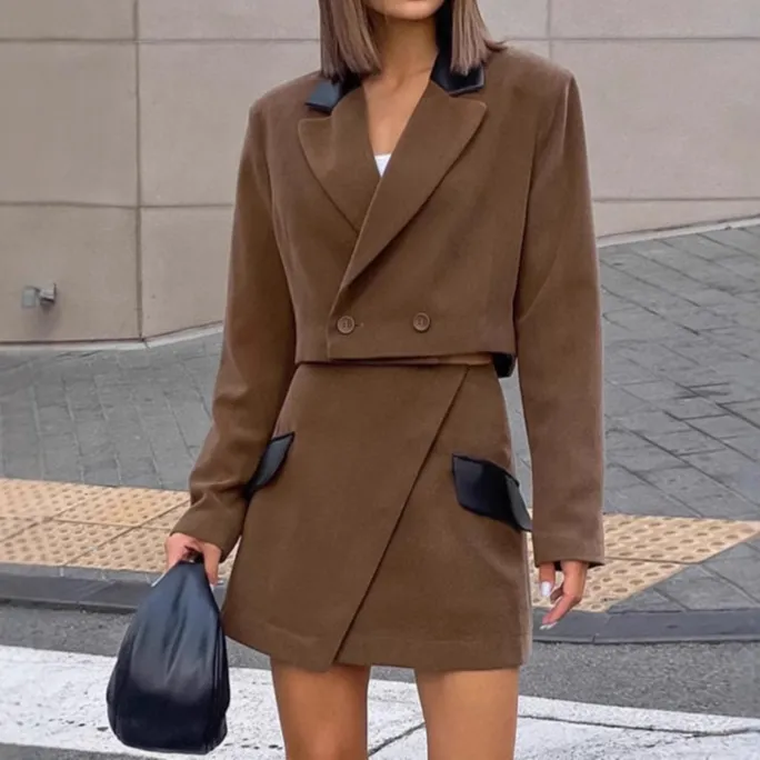 Wool-Blend Jacket And Skirt Set