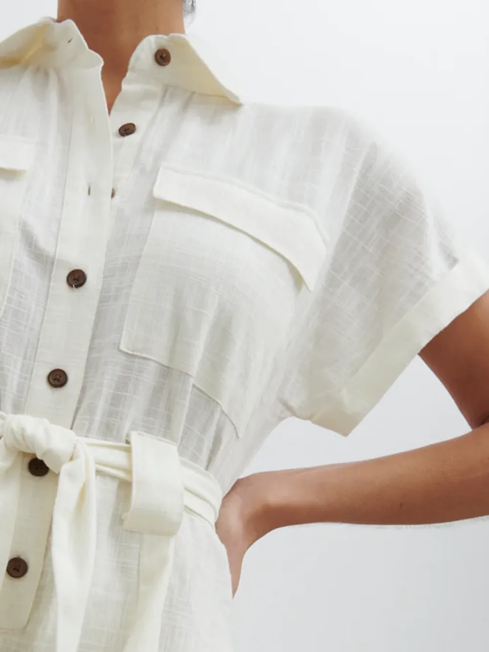 Button Front Utility Playsuit