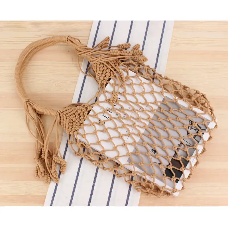 Crochet Market Bag Beach Bag with Net