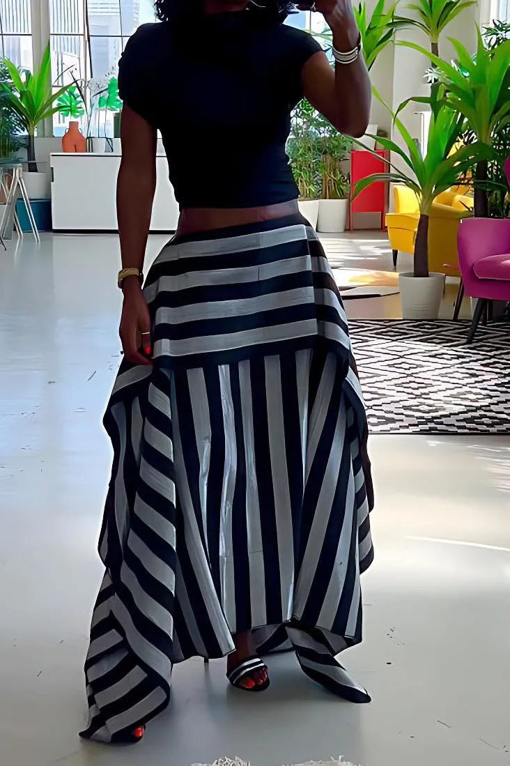 Layered Striped Skirt
