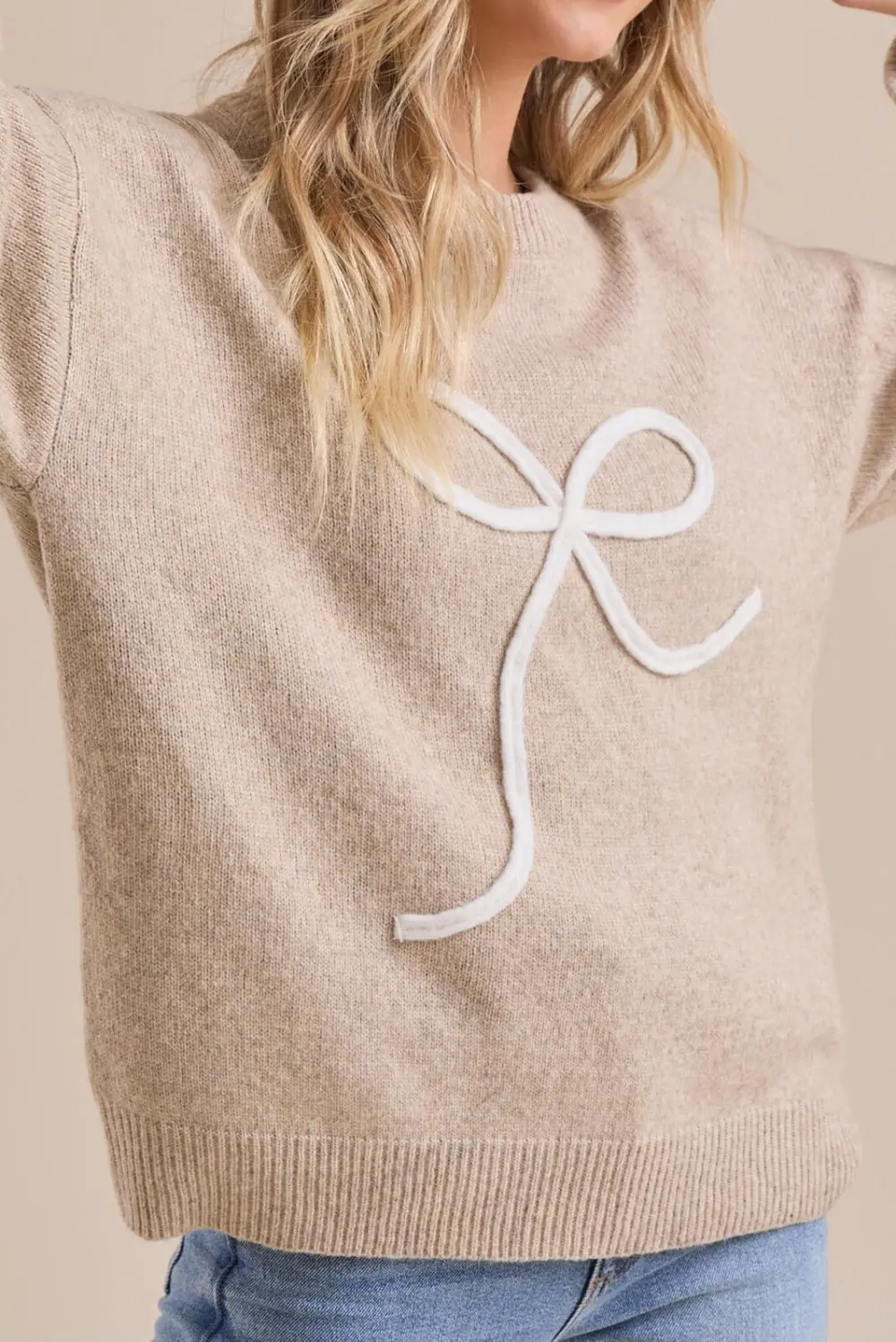 Long Sleeve Bow Sweater