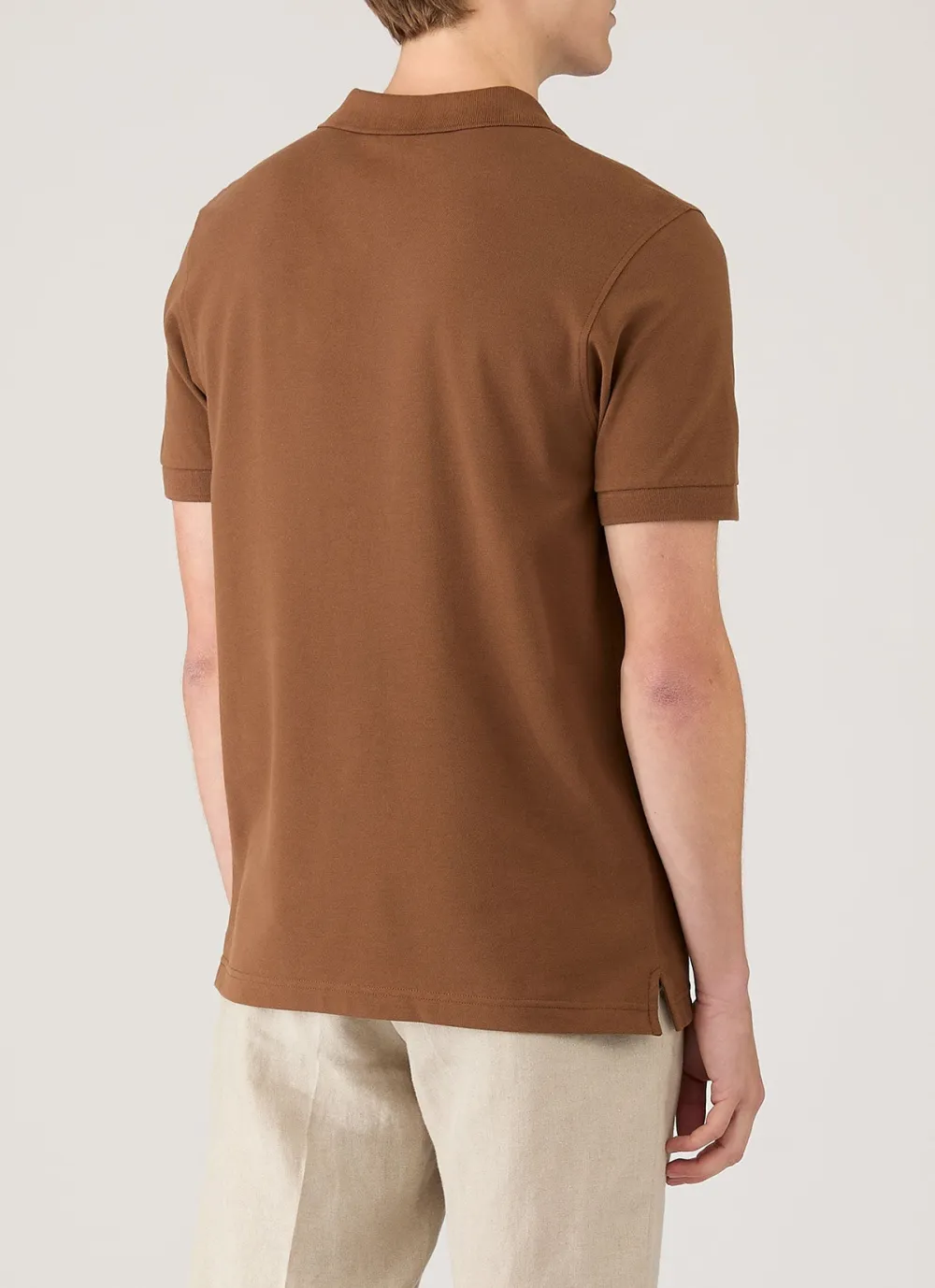 Streamlined Everyday Slim Fit Cotton Pique Short Sleeve Polo Shirt