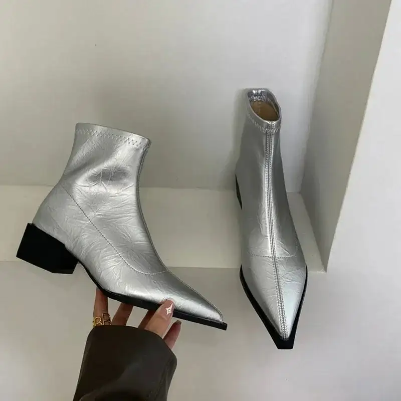 Leather Cowboy Pointed-Toe Knee-High Boots