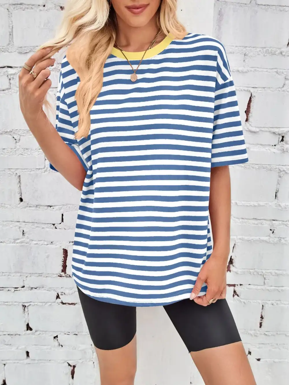 Striped Oversized Casual Tee