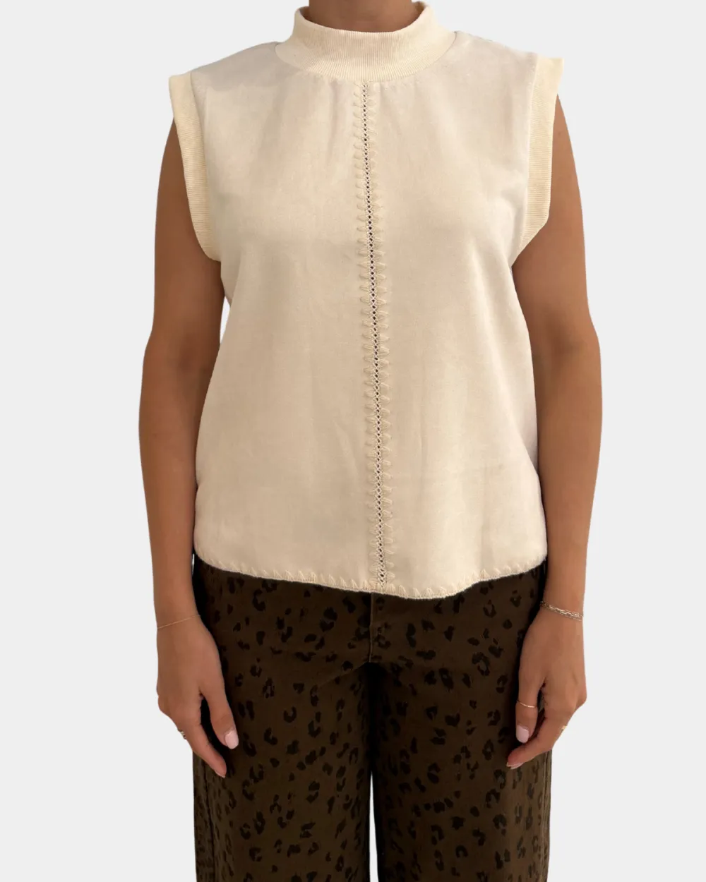 Sleeveless Suede Top