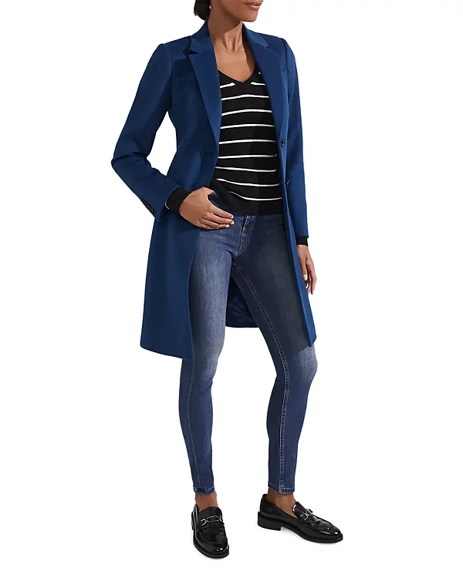 Notch Collar Long Sleeve Coat