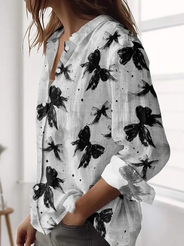Ink Bow Print Shirt