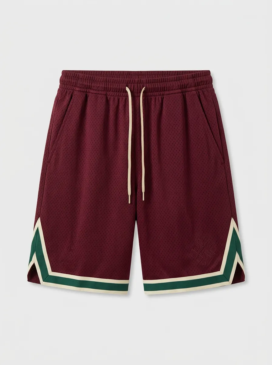 Modern Geometric Pattern Striped Detail Wardrobe Men's Basketball Shorts
