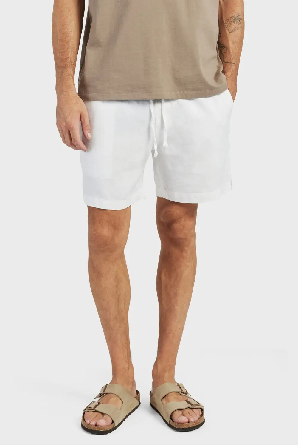 Navy Linen Shorts