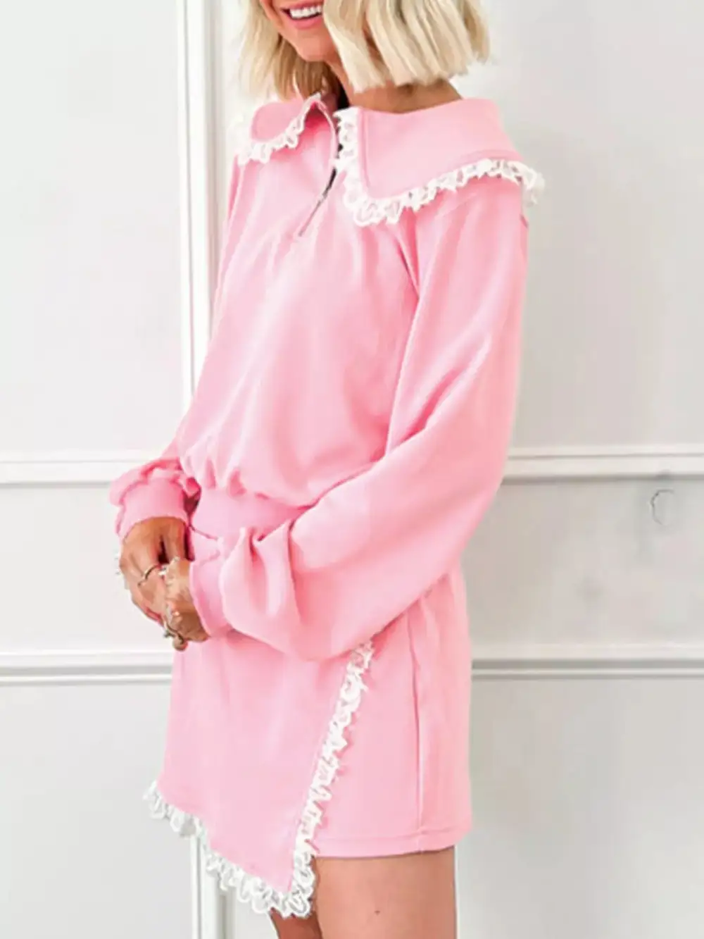 Lace Cotton Blend Coordinated Set