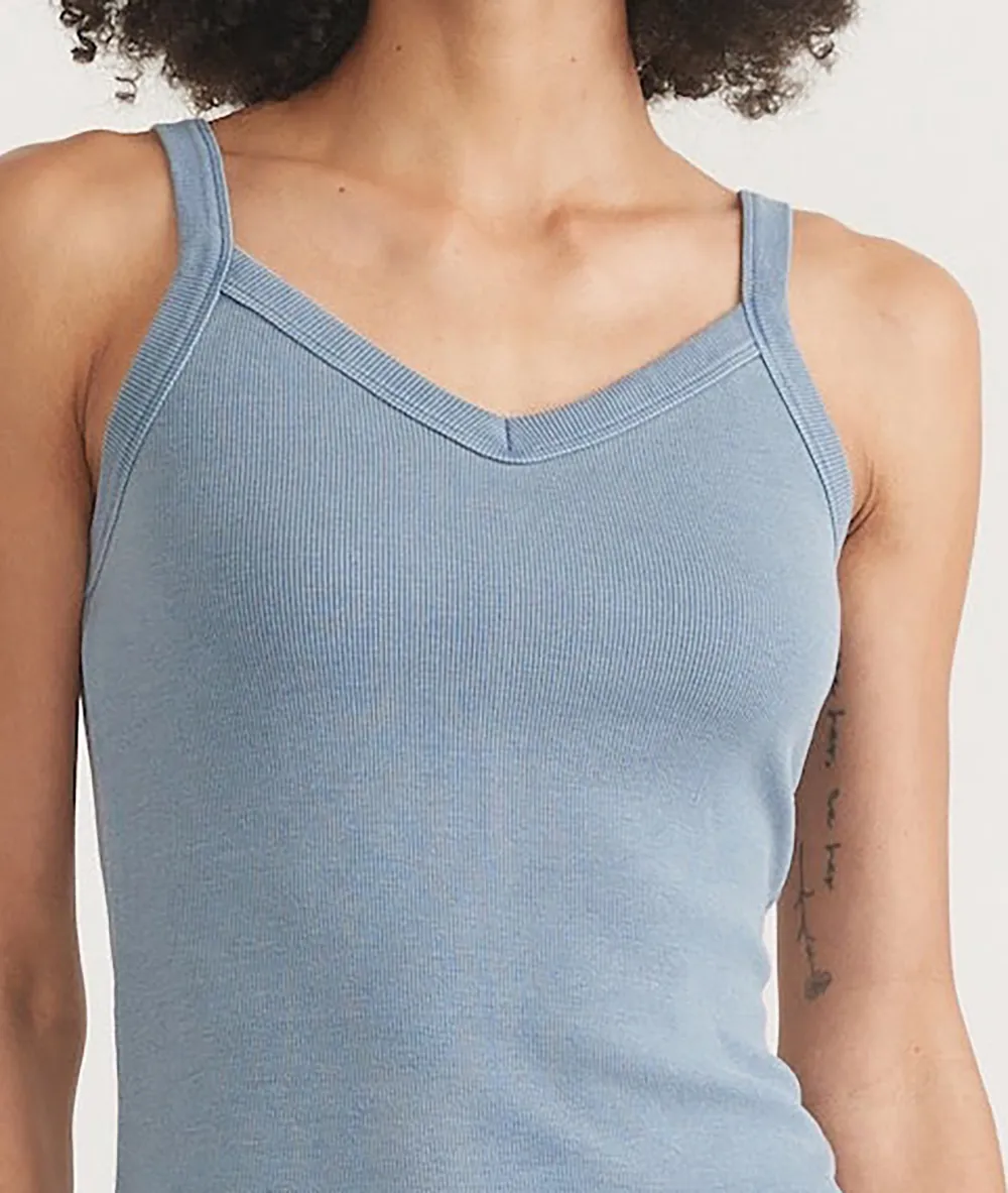 Light Blue Spaghetti Strap Ribbed Dress