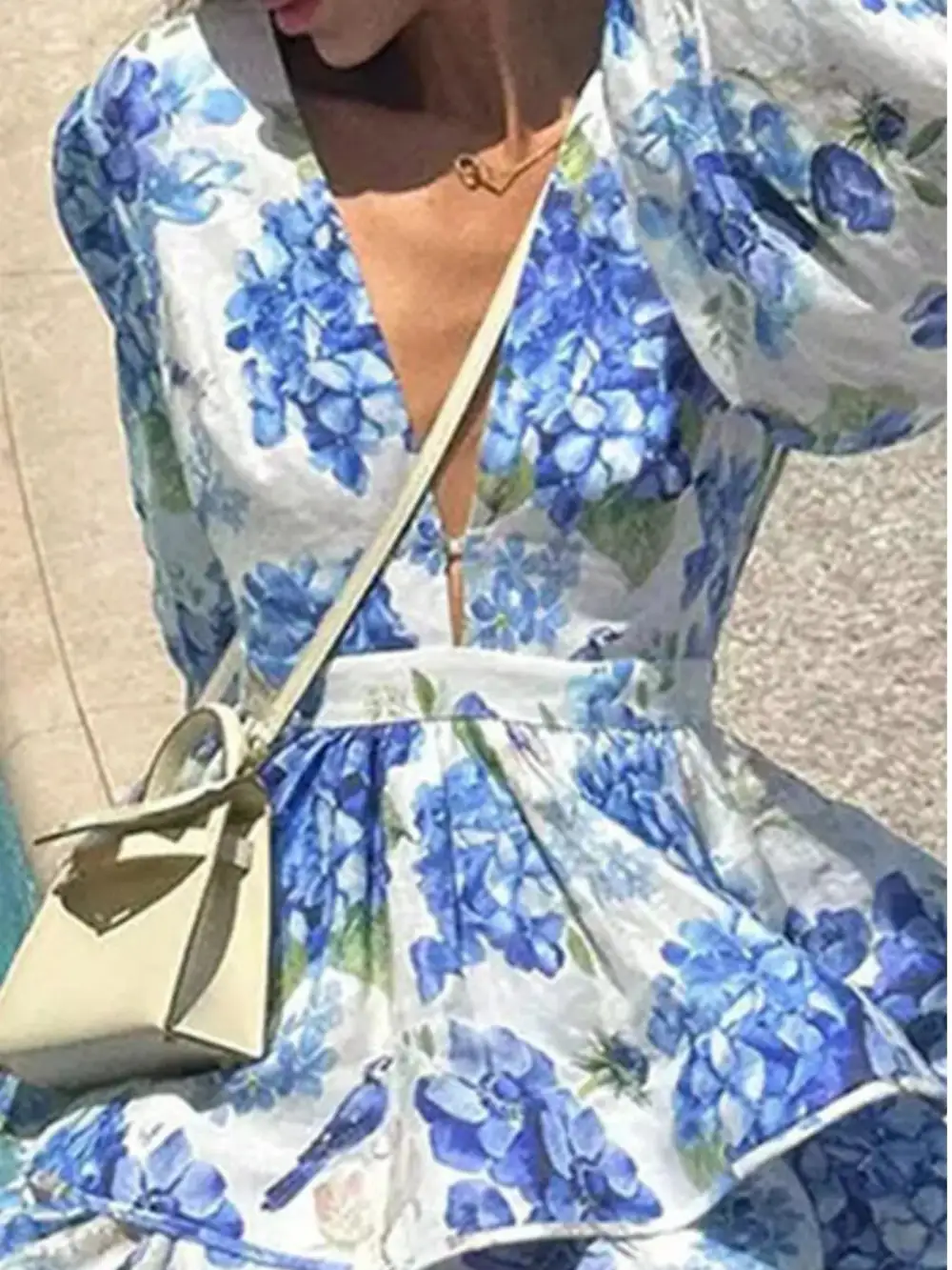 Clean Line Floral Printed Ruffle Mini Dress