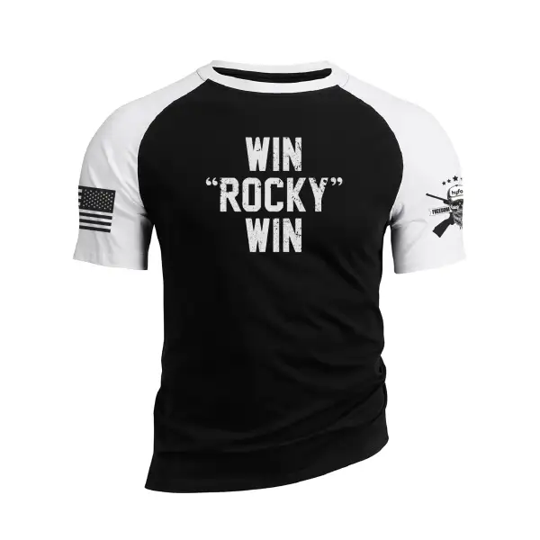 WIN ROCKY WIN RAGLAN GRAPHIC TEE