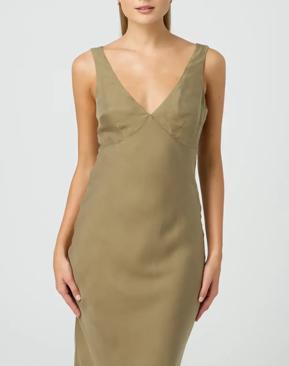 Slight V Front Maxi Dress