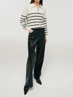 PU Leather Full Length Women Pants