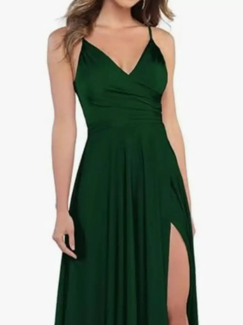 Ruched Slit Maxi Dress