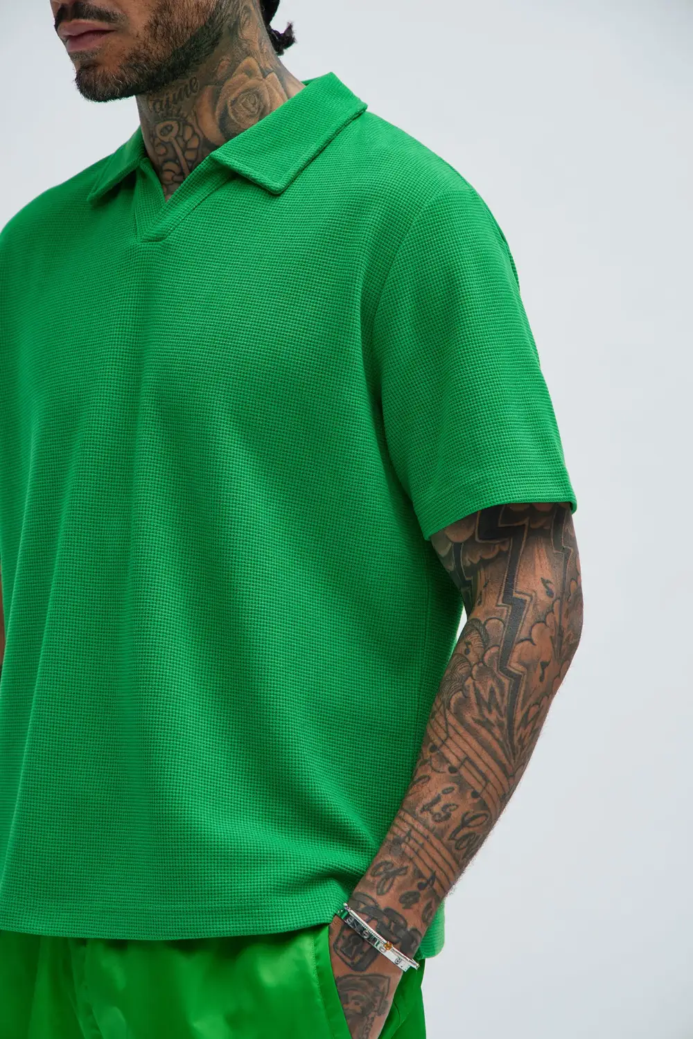 Casual Style Textured Polo Tops