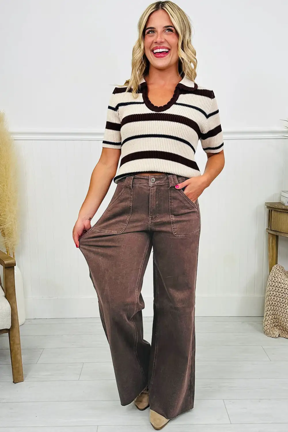 Clean Cut Buttoned Denim Jeans