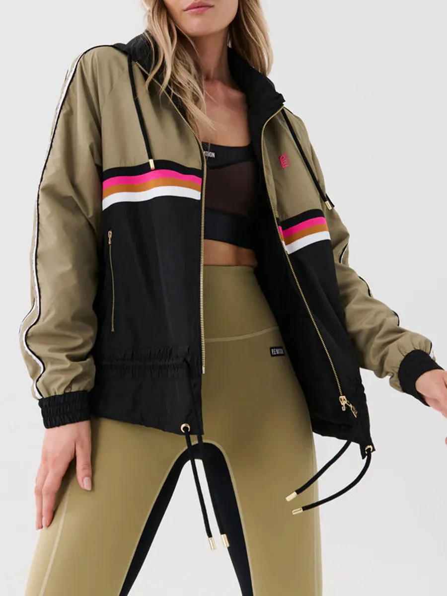 CONTRAST COLOR ZIP UP JACKET
