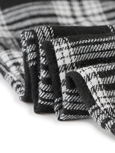 Women's Plaid Sweatpants Casual Tapered Tie High Waisted Tartan Pants with Pockets
