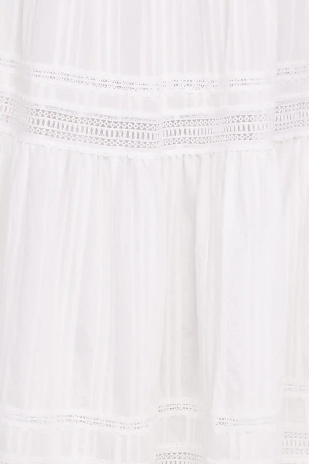 Lace Trim High Rise Tiered Skirt