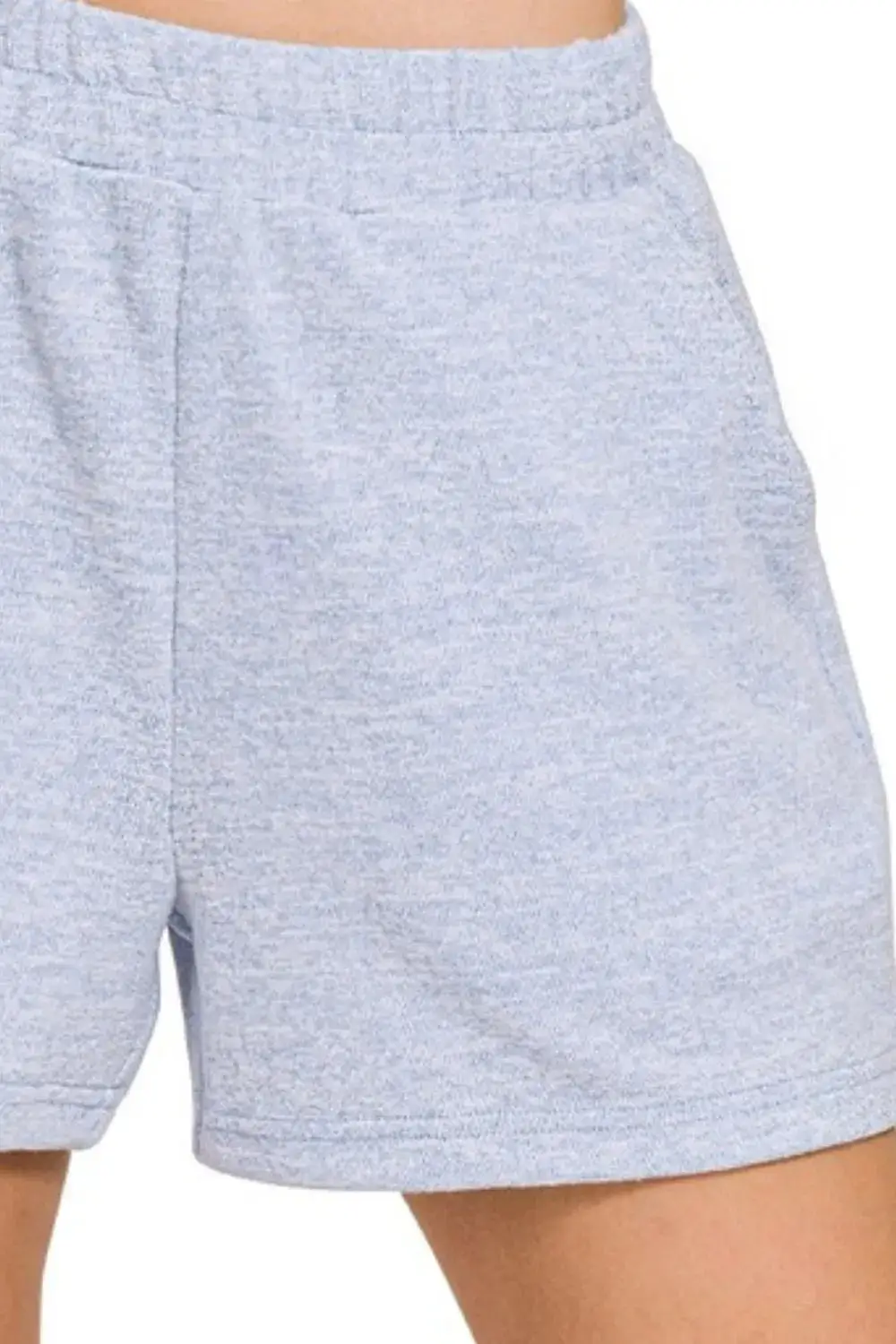 Soft Melange Hacci Elastic Waist Band Shorts