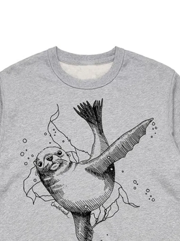 A versatile sports shirt featuring simple sea lion art patterns