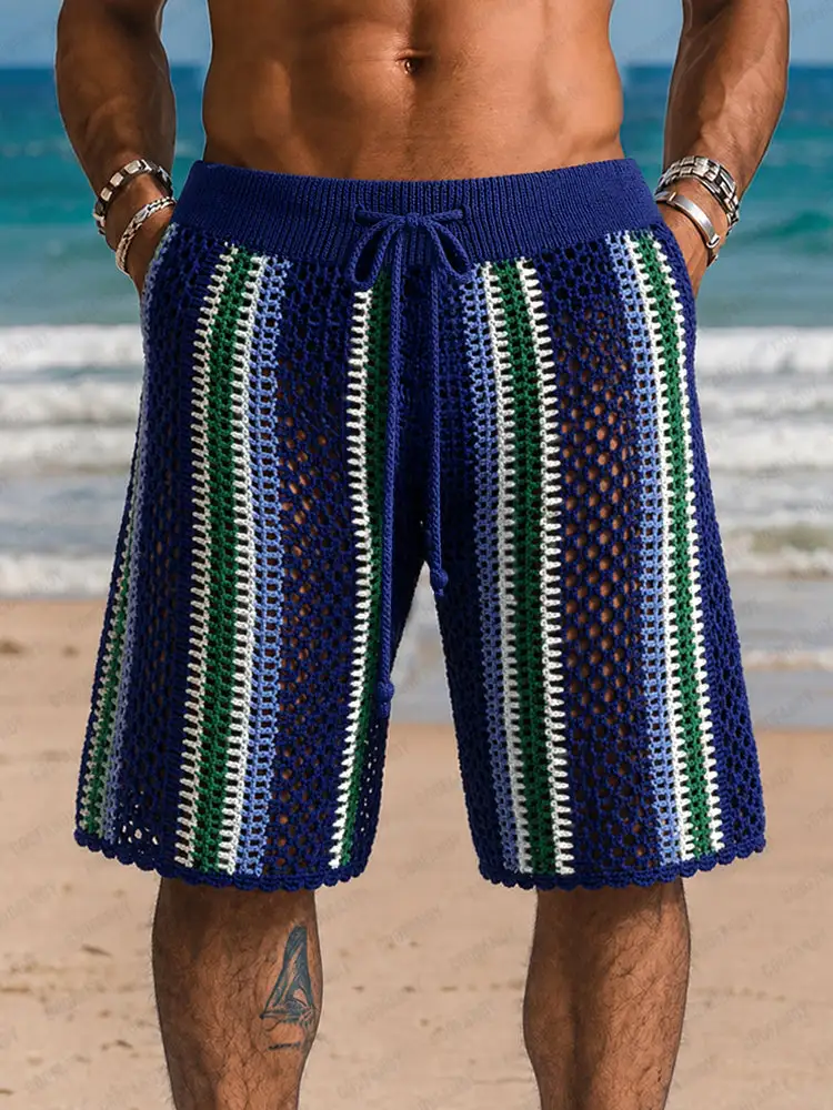 Men's Casual Knit Braided Shorts