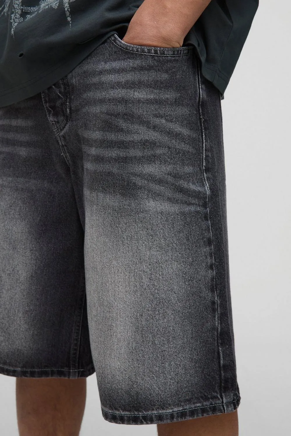 Comfort Fashionability Charcoal Denim Jorts