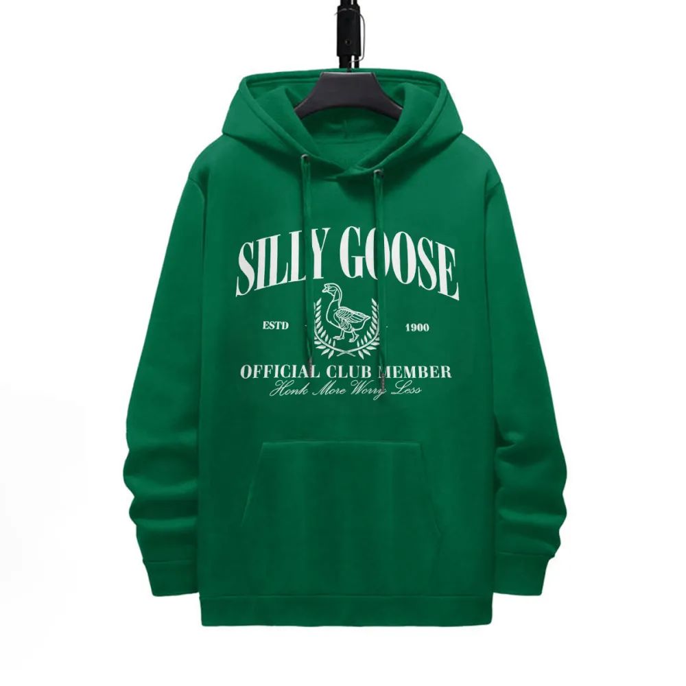 Casual Silly Goose Print Hoodie