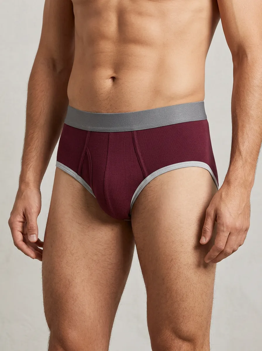 Ribbed Contrast Trim Briefs