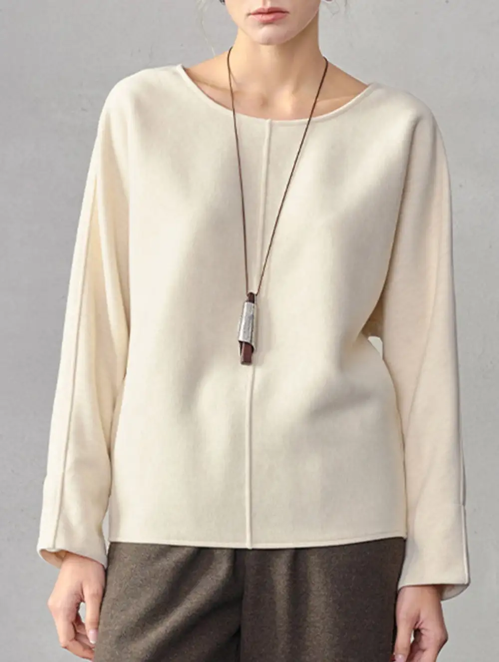 Crew Neck Loose Fit Long Sleeve Sweatshirt
