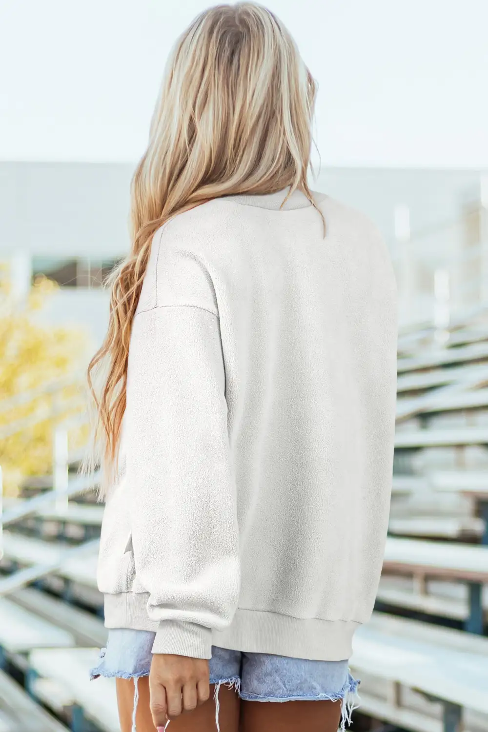 Off Duty Relaxed Drop Shoulder Mock Neck Sweatshirt