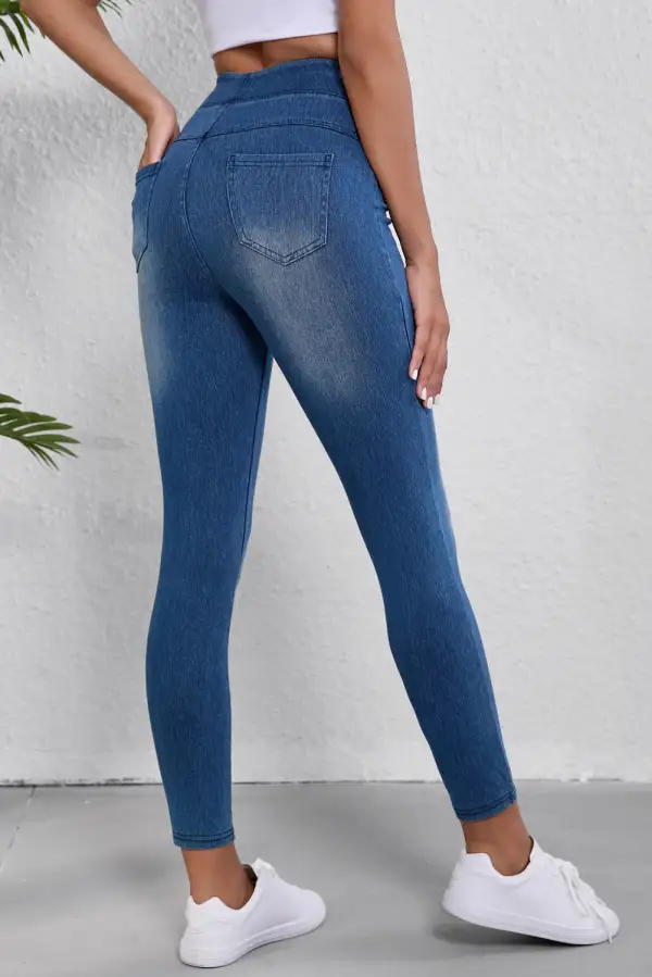 Pocketed Ankle Length Skinny Jeggings