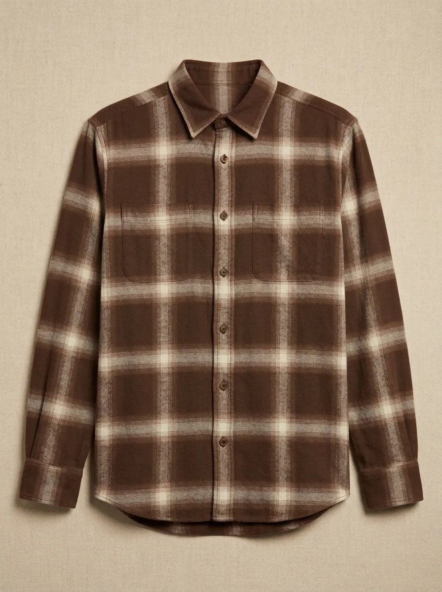 Classic Silhouette Plaid Long-Sleeve Men's Long-Sleeve Shirt