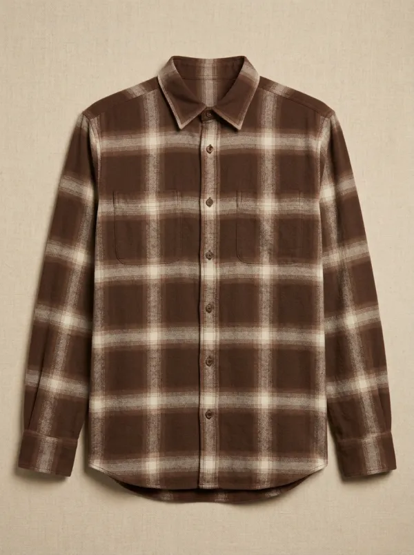 Classic Silhouette Plaid Long-Sleeve Men's Long-Sleeve Shirt