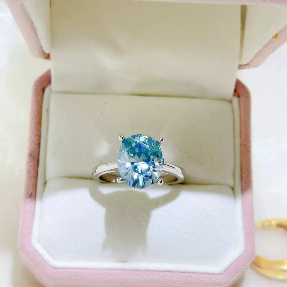 Clean Line Sterling Silver Moissanite Ring