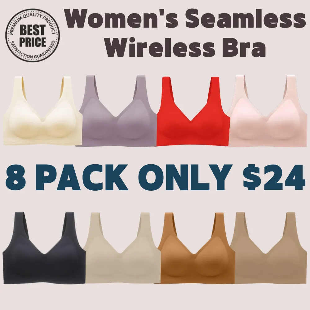 Women's Seamless Wireless Bra – Full Coverage, Push-Up & Comfy, Plus Size Friendly