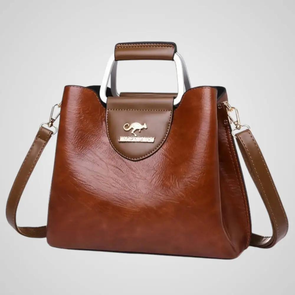 Relaxed Foldover Leather Handbag