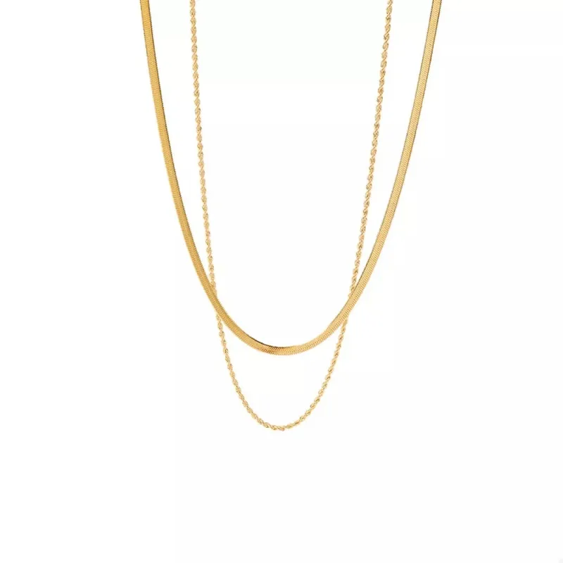 18K Gold-plated Stainless Steel Layered Necklace