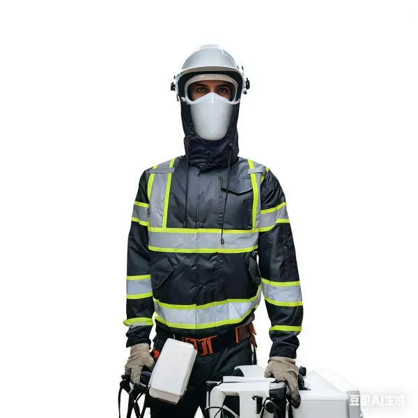 High Visibility Water Resistant Bomber Safety Jacket with Hoodie / Reflective Safety Sherpa Insulated Jacket